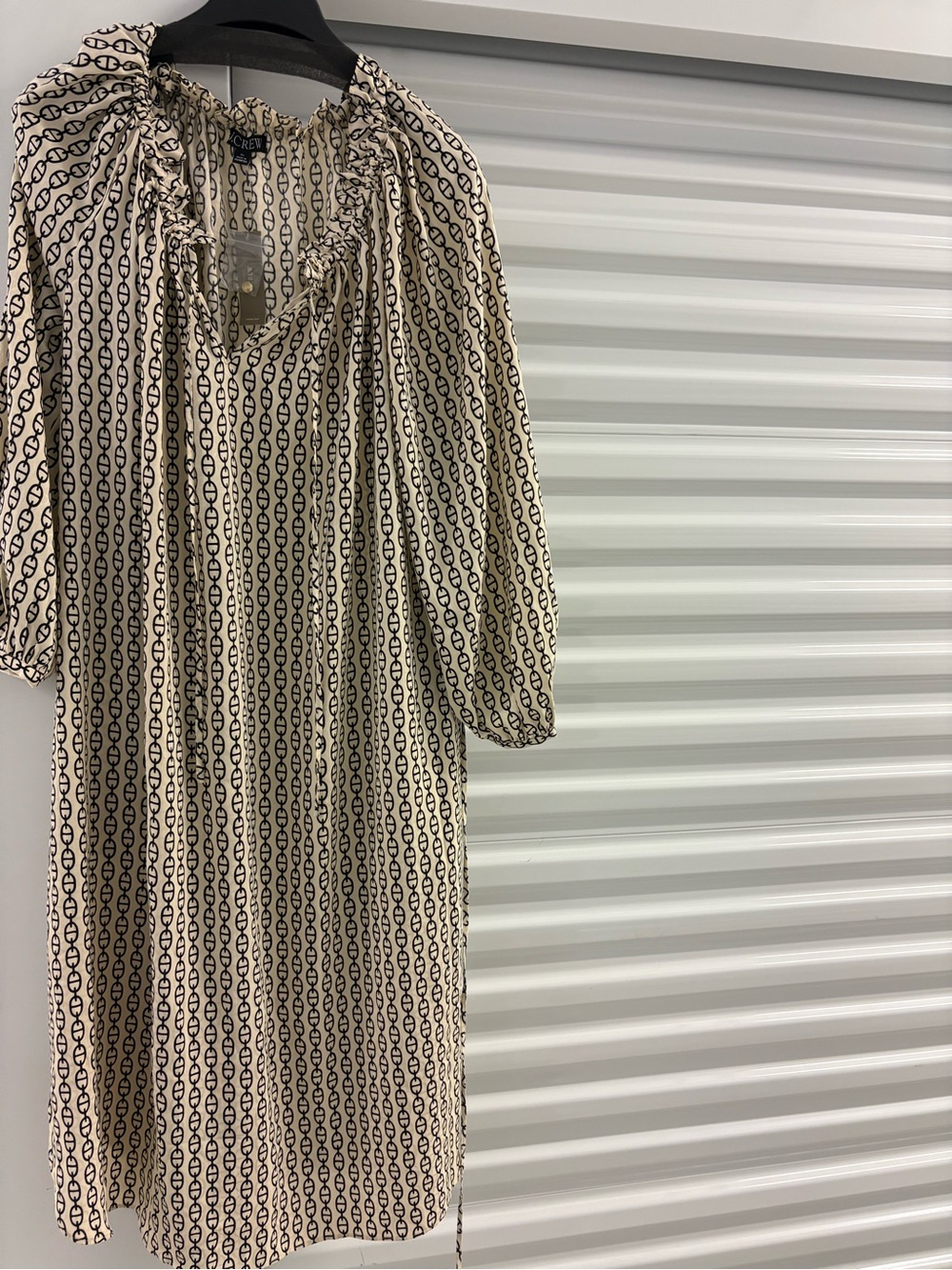 J. Crew Ruffleneck Midi Dress in Vintage Links. Size XL. New with tags.